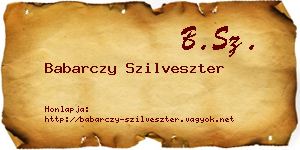Babarczy Szilveszter névjegykártya