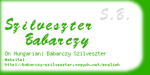 szilveszter babarczy business card